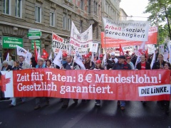 Die Linke - hier bei einer Aktion am 21 Oktober 2006